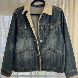 Shearling lined denim jacket